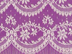 Dentelle de calais motif fleuri avec une écaille IVOIRE