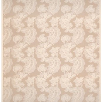 Tissu soie satin damassé crème