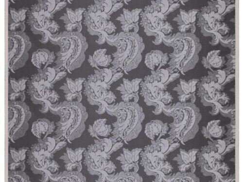 Tissu soie satin damassé gris