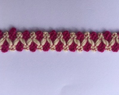 Galon FUSHIA ET ECRU