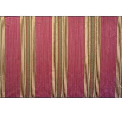 Tissu rayé et damassé sur fond chiné Rouge