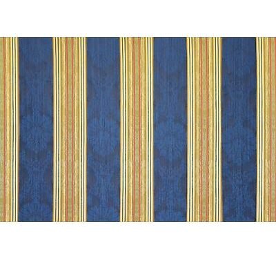 Tissu rayé et damassé sur fond chiné Bleu