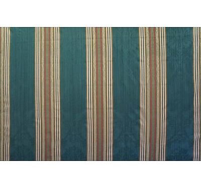 Tissu rayé et damassé sur fond chiné Bleu
