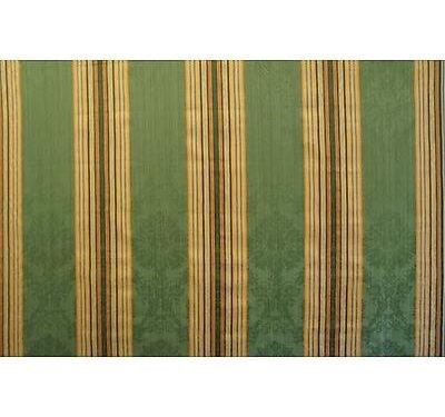 Tissu rayé et damassé sur fond chiné Vert