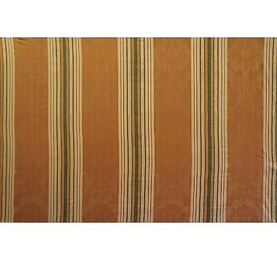 Tissu rayé et damassé sur fond chiné Orange