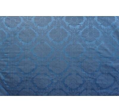 Tissu damassé et chiné motif grenade Bleu