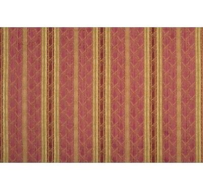 Tissu damassé et rayéfond chiné imberline Rouge