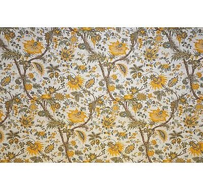 Toile de jouy Bangalor Lin Jaune