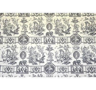 Toile de jouy Diane Chasseresse Noir