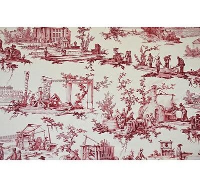 Toile de jouy les Travaux de la Manufacture Rouge