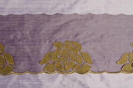Bandeaux de Tulle Brodé Bordeaux et Gold