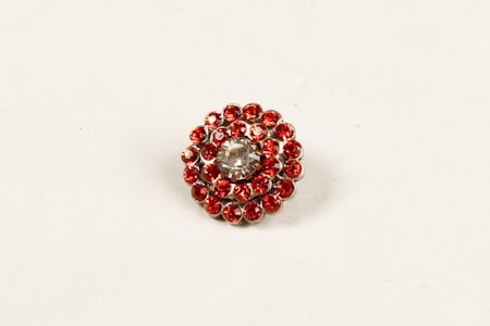 Bouton Rond Laqué Coeur Strasse Rouge