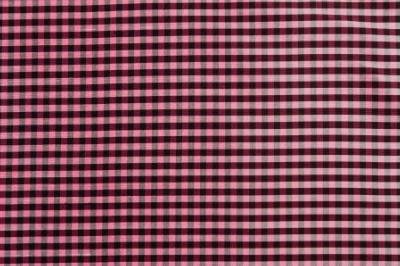Shantung de soie vichy fil teint rose et noir