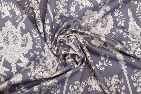 Jacquard de Coton Fantaisie Bleu