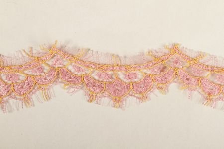 Bande Dentelle Bicolore Rose fils Jaune