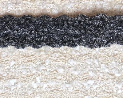 Galon large en chenille grise  4 cm