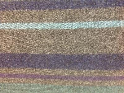 Flanelle rayée horizontale laine fond gris clair