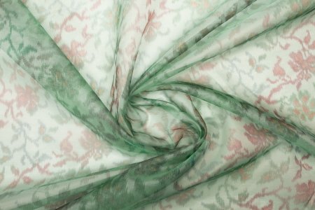Organza de Soie Imprimée Jade