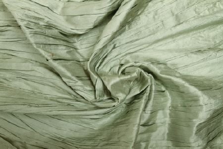 COUPON Soie Plissée Roseau Vert d'Eau 91 CM /135 CM