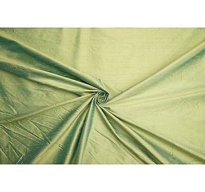 Coupon Shantung de soie  Vert Changeant de 2m20