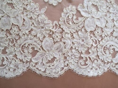 COUPON 2M20 Dentelle de Calais romantique blanche