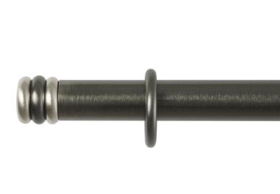 Collection tringles à rideaux Auro : embout "Anel" en Nickel noir et Acier brossé