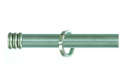 Collection tringles à rideaux Auro : embout "Anel" en Acier brossé et Nickel