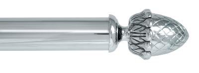 Tringles à Rideaux Collection Palace Chrome : 1 Embout Louis XVI Pomme de Pin -63651
