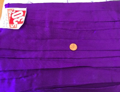 Coupon Soie Plissée Roseau Violet 1m42 sur 95 cm