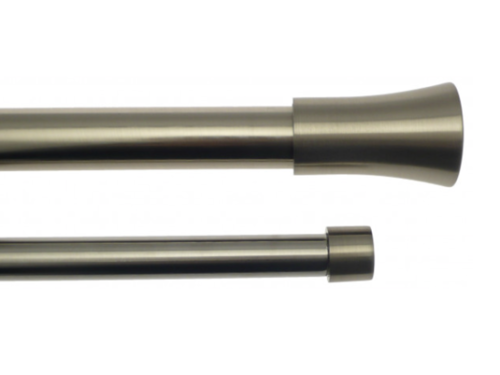 KIT DOUBLE BARRE POMMEAU NICKEL MAT - 160-300cm D19-16+D28-25