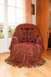 Jeté de canapé 150cmx200cm pure laine jacquard Dathia