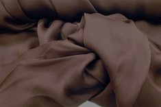 Lot Mousseline de Soie satin chocolat 15m soldée