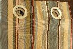 Rideau sur-mesure en coton rayé Ribolla sauge