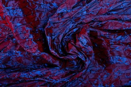 Soie damassée plissée bleu mystérieux