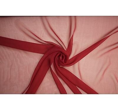Tissu Mousseline Georgette Hermes Bordeaux vendu au mètre