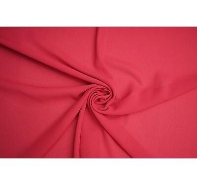 Tissu Mousseline Georgette  Rouge Hermes vendu au mètre