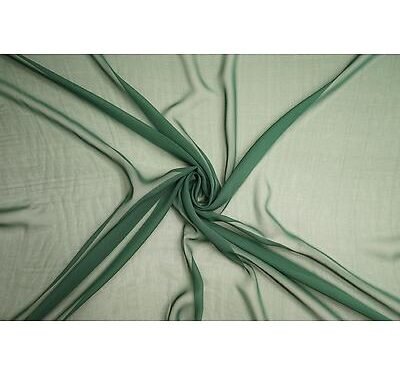 Tissu Mousseline Georgette  Vert Bouteille vendu au mètre