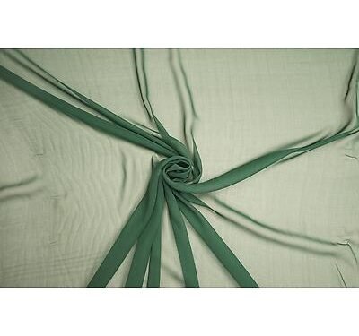 Tissu Mousseline Georgette  Vert Bouteille vendu au mètre