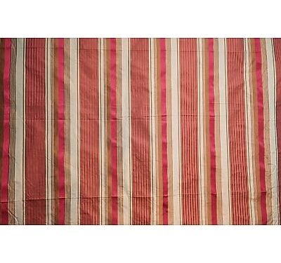 Coupon 6m90 Taffetas soie rayures cerise bradé