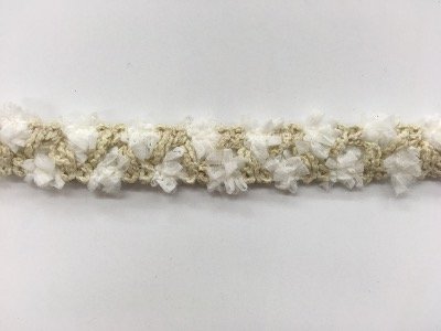 Galon "chanel" beige et blanc fils papier