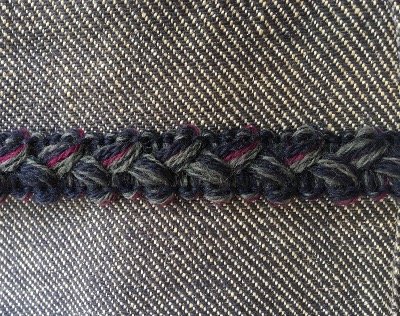 Galon Tressé " Chanel " bleu jean et rose