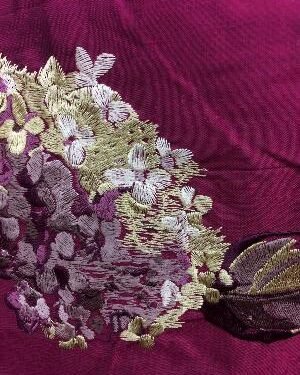 Coupon Soie Brodée Hortensia 2M60