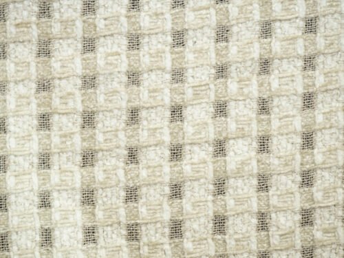 Coupon tweed Haute Couture "CHANEL" ivoire beige argent 2M40