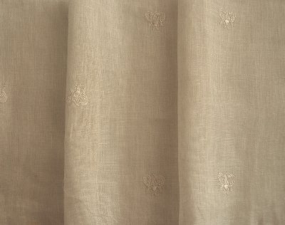 Voilage français 100% Lin rebrodé d'abeilles